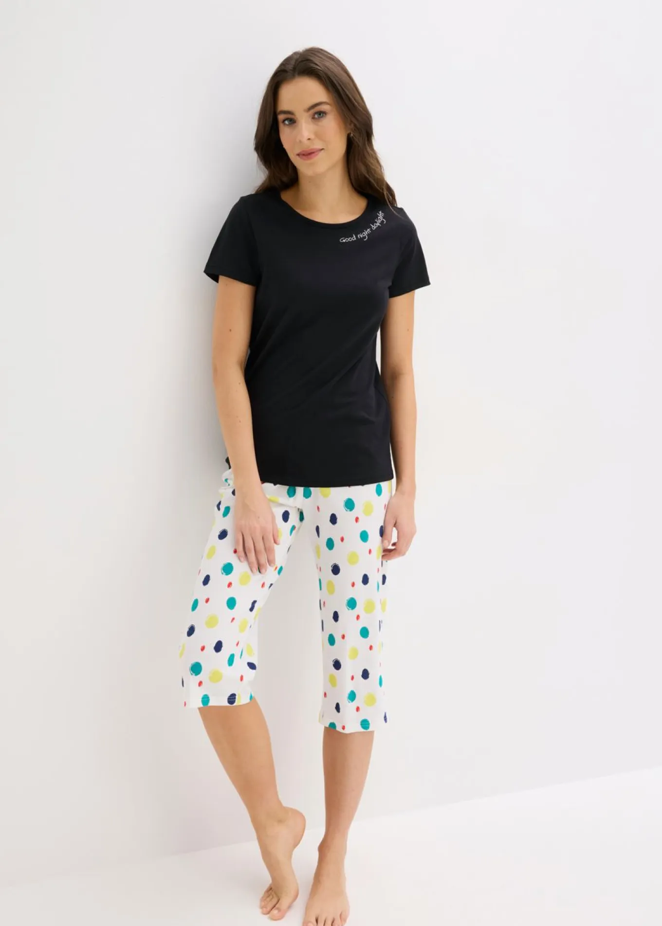 Pijama capri de algodón puro