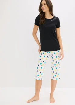 Pijama capri de algodón puro