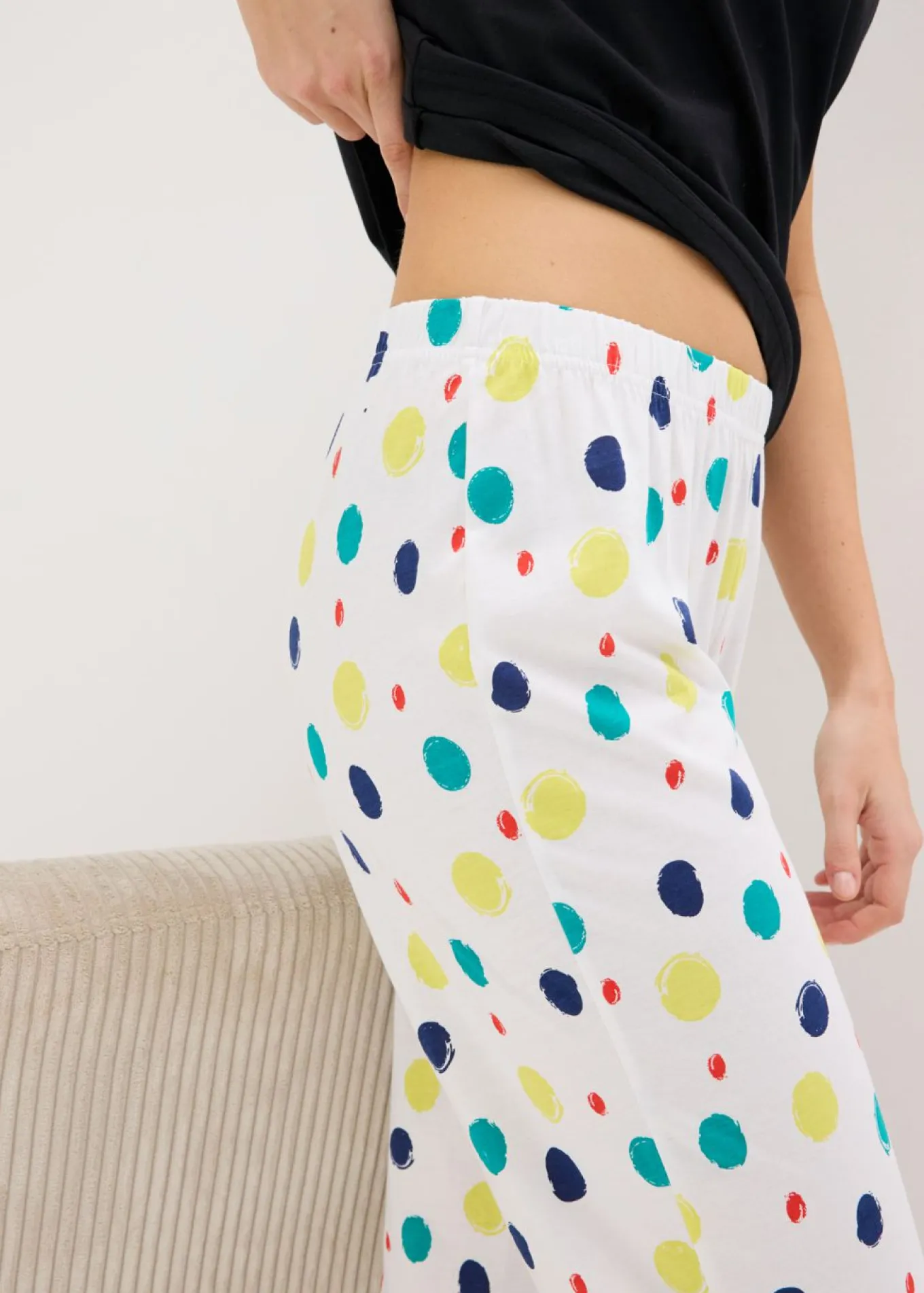 Pijama capri de algodón puro