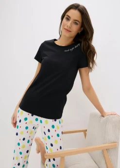 Pijama capri de algodón puro