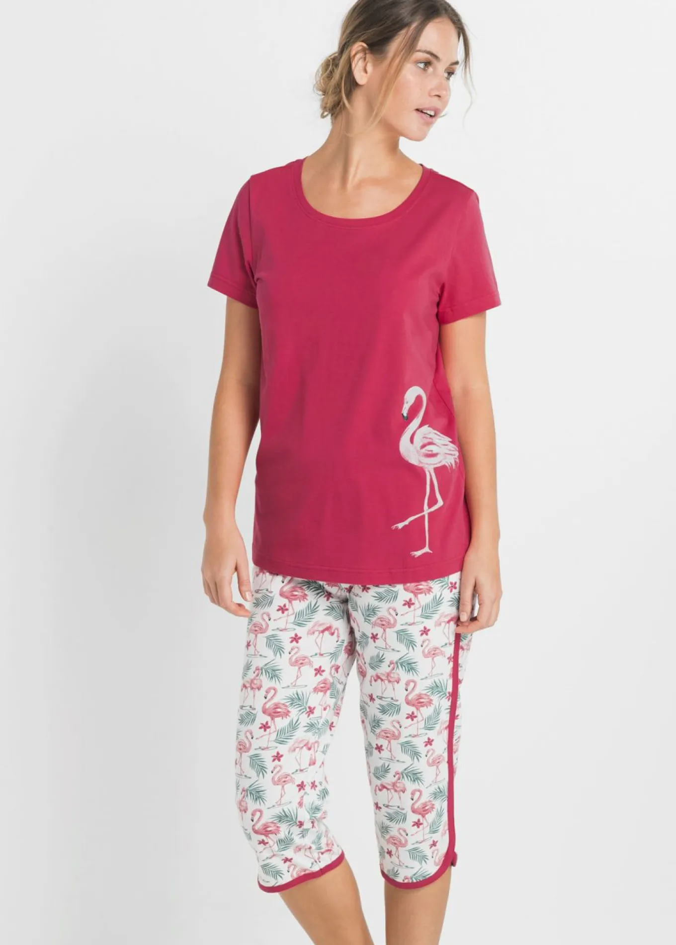 Pijama capri de algodón puro