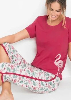 Pijama capri de algodón puro