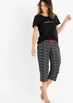Pijama capri de algodón puro