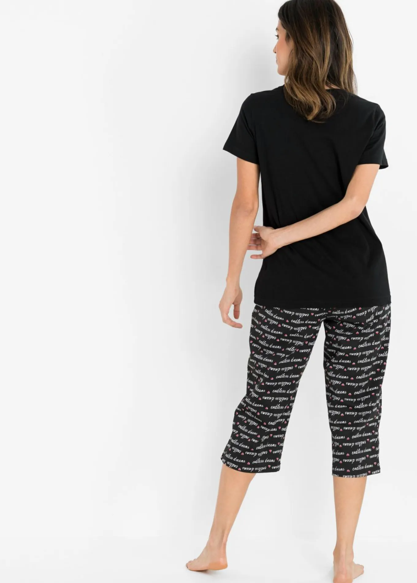 Pijama capri de algodón puro