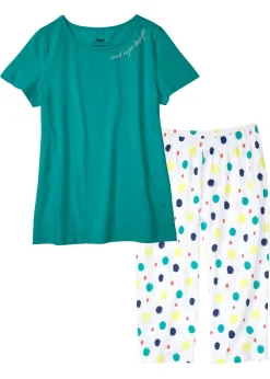 Pijama capri de algodón puro