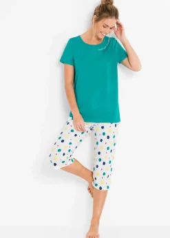 Pijama capri de algodón puro