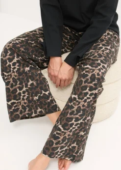 Pijama con camiseta de canalé y pantalón ancho