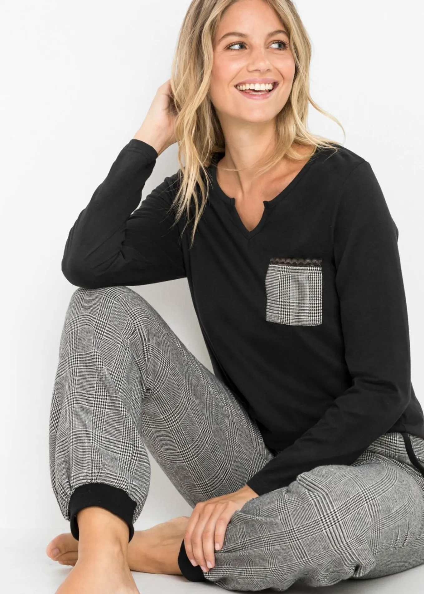 Pijama con pantalón de franela