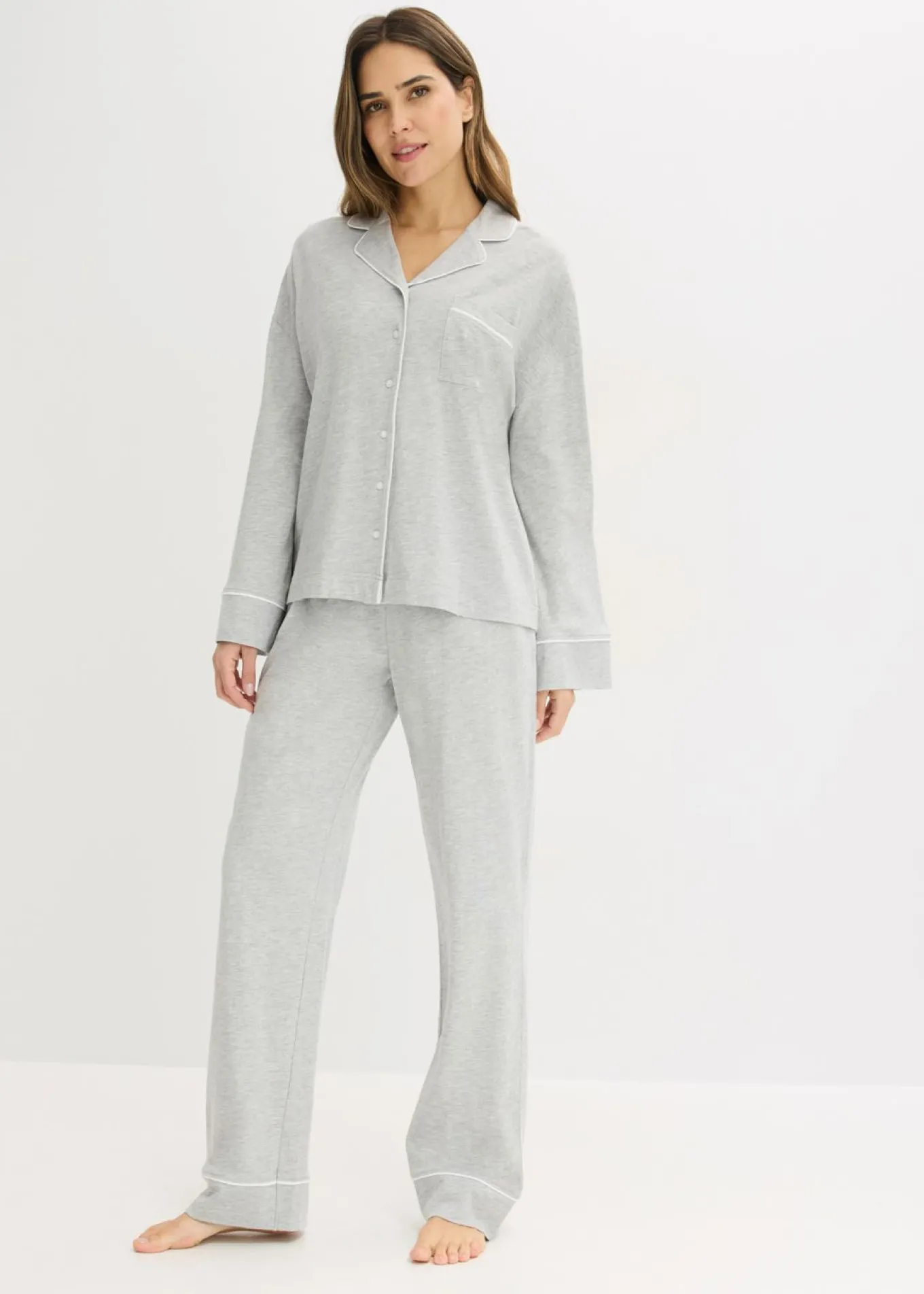 Pijama con viscosa y botones