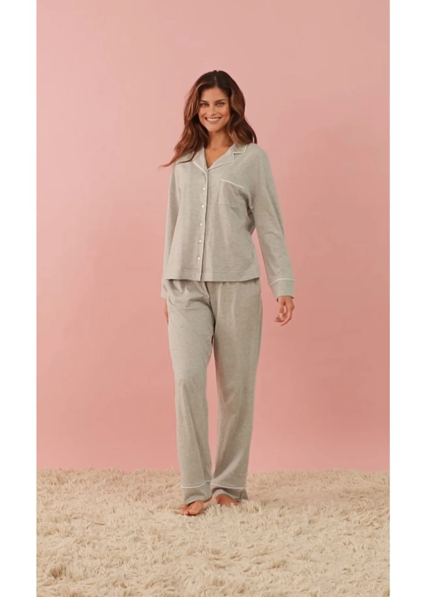Pijama con viscosa y botones