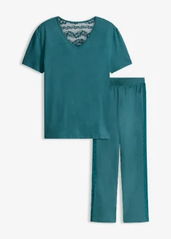 Pijama con viscosa y encaje