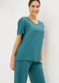 Pijama con viscosa y encaje