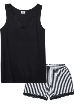 Pijama corto con encaje fino