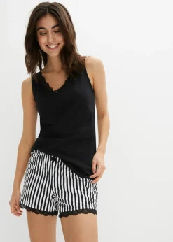 Pijama corto con encaje fino