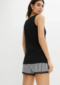 Pijama corto con encaje fino