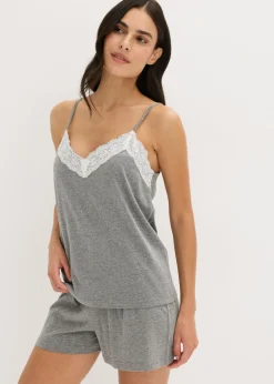 Pijama corto con encaje fino