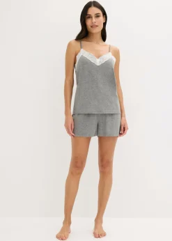 Pijama corto con encaje fino
