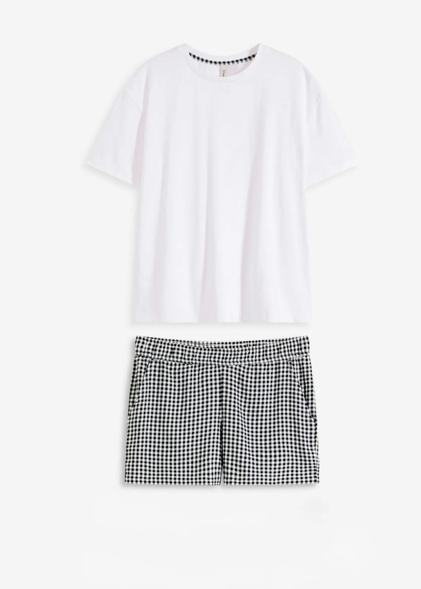 Pijama corto con pantalón tejido