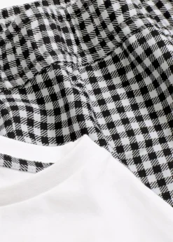 Pijama corto con pantalón tejido
