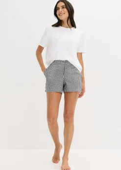 Pijama corto con pantalón tejido