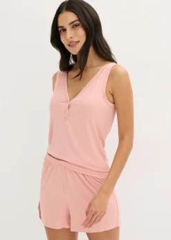 Pijama corto de canalé suave