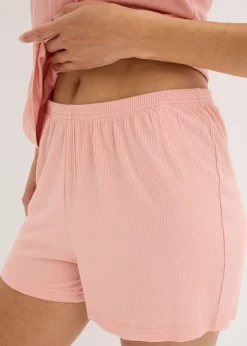 Pijama corto de canalé suave