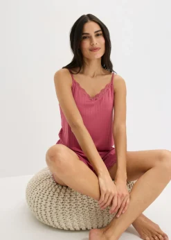Pijama corto de pointelle suave