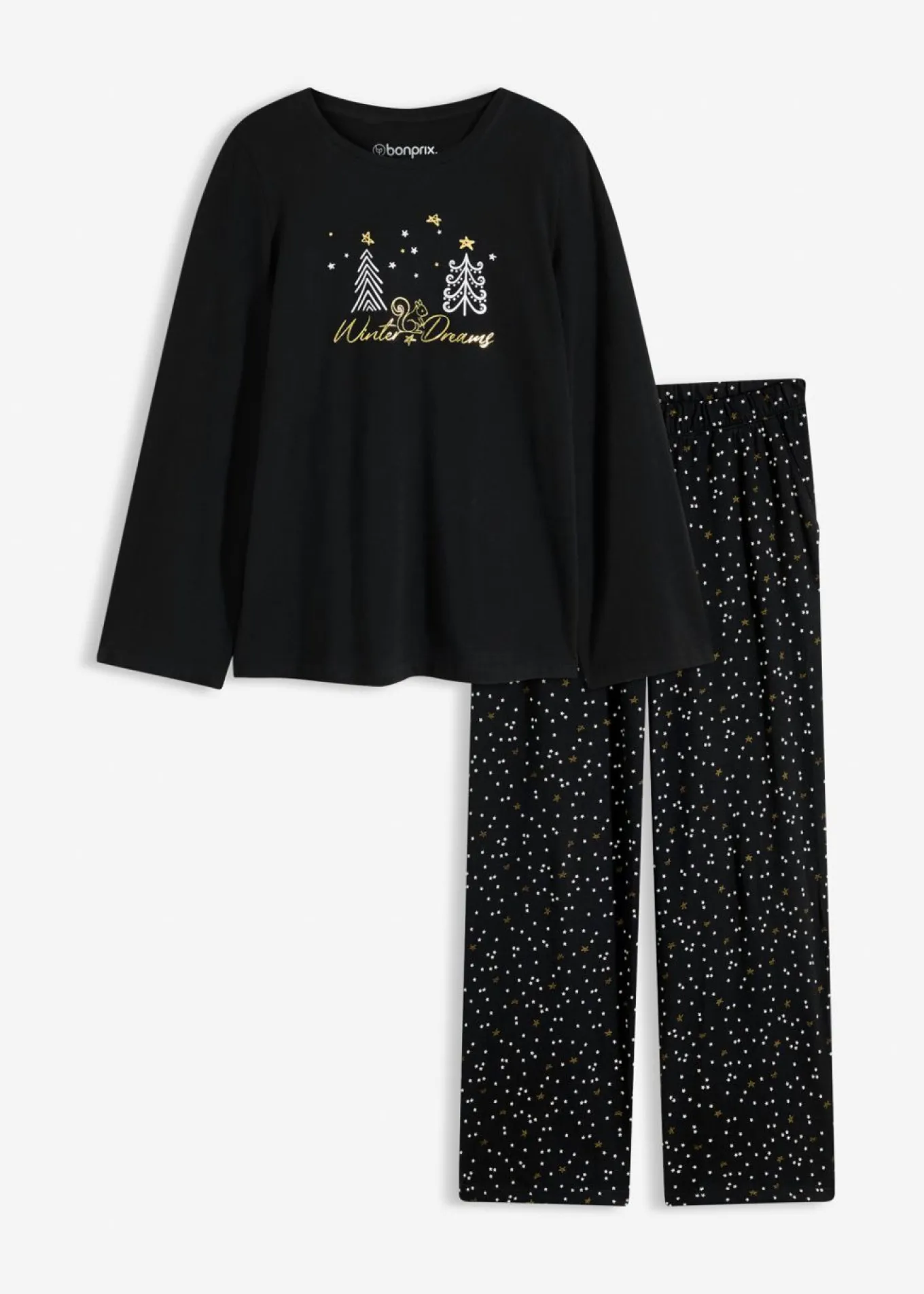 Pijama de algodón puro con estampado brillante