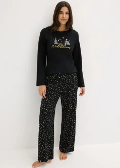 Pijama de algodón puro con estampado brillante
