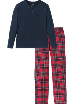 Pijama de algodón puro con botones y mangas largas