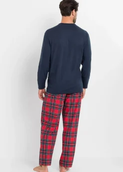 Pijama de algodón puro con botones y mangas largas