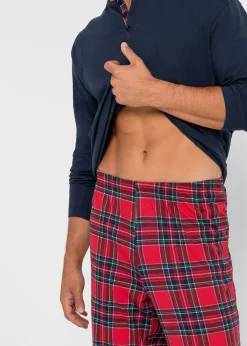 Pijama de algodón puro con botones y mangas largas