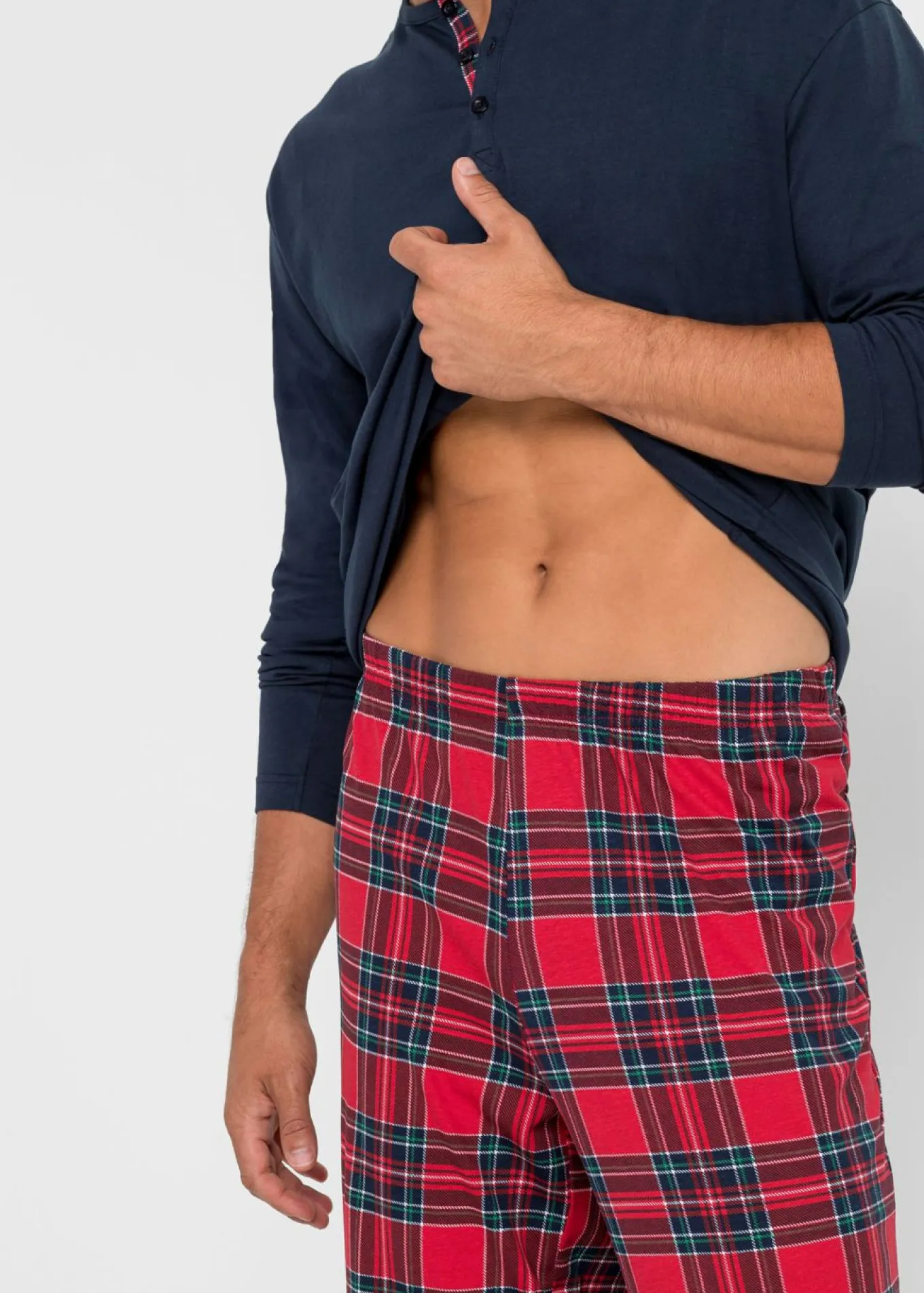 Pijama de algodón puro con botones y mangas largas