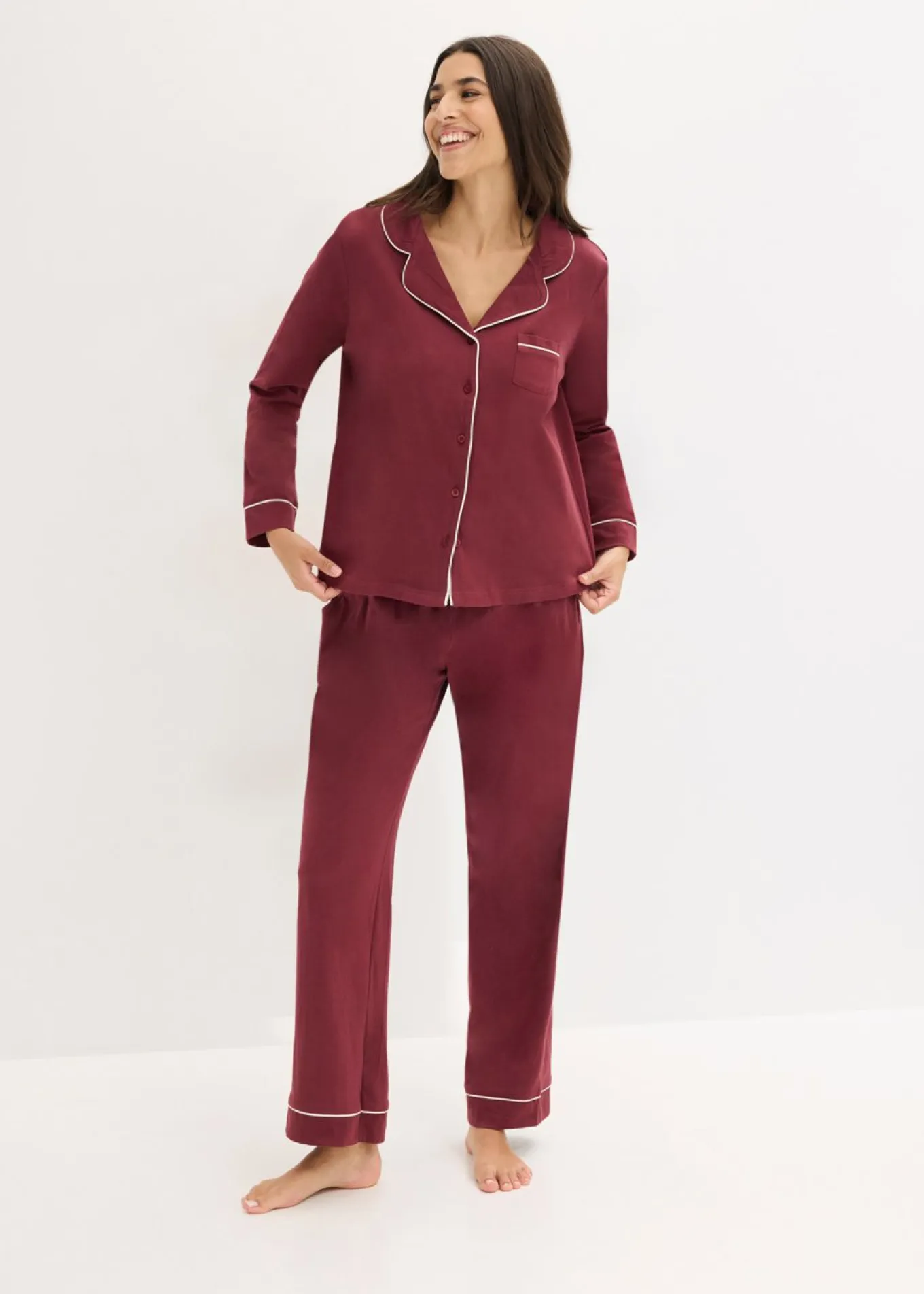Pijama de algodón puro con botones