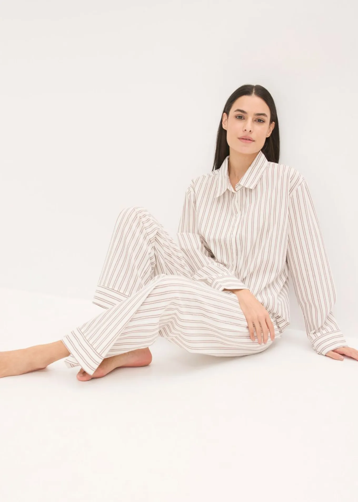 Pijama de algodón tejido con corte holgado
