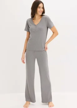 Pijama de canalé con viscosa