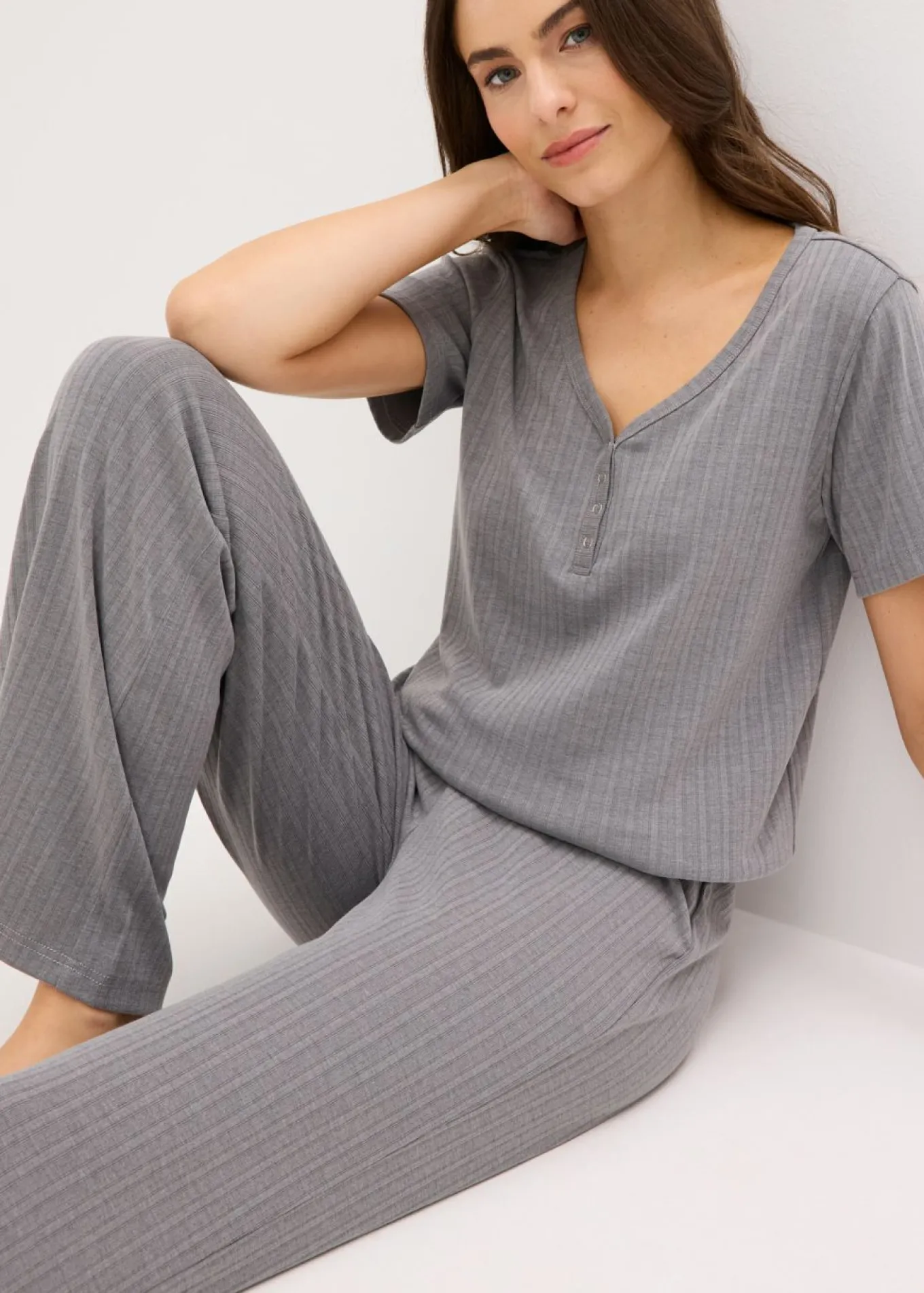 Pijama de canalé con viscosa