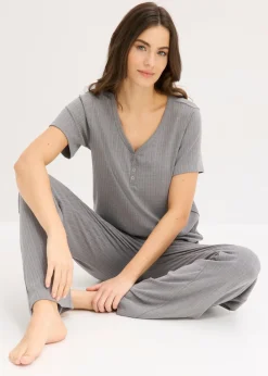 Pijama de canalé con viscosa