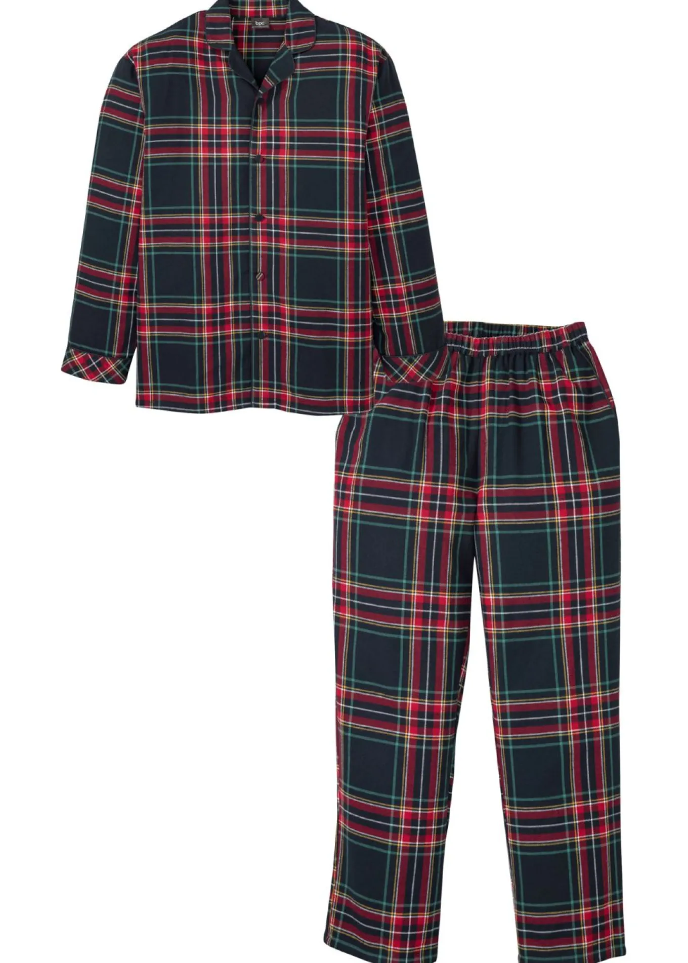 Pijama de franela suave con botones para hombres
