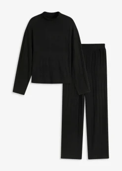 Pijama holgado de punto suave de canalé
