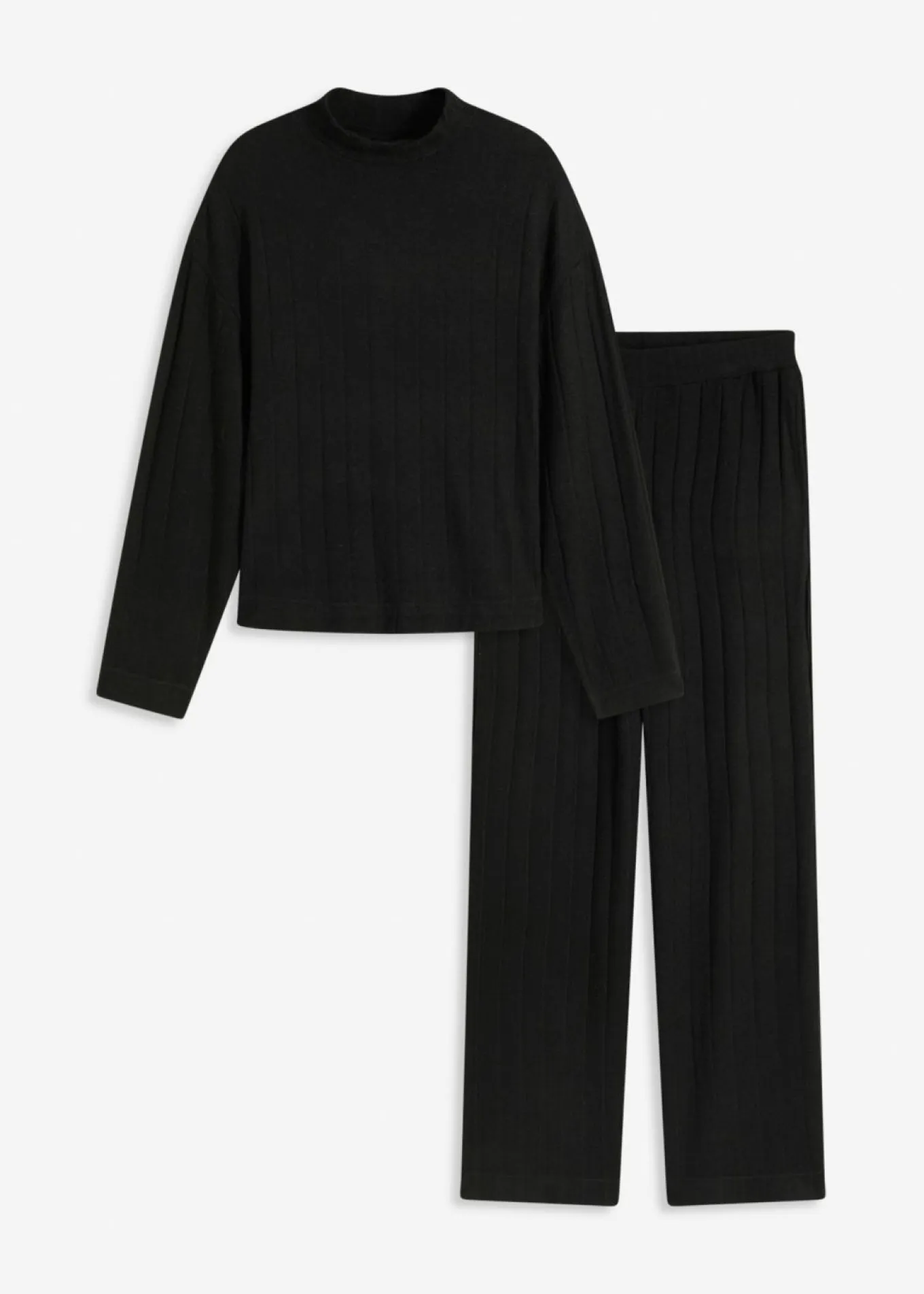 Pijama holgado de punto suave de canalé