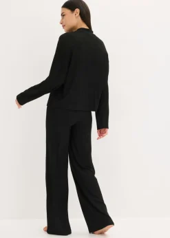 Pijama holgado de punto suave de canalé