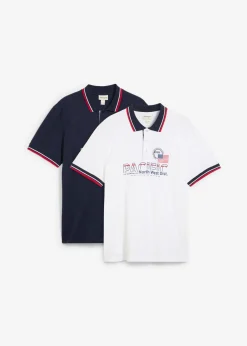 Polo de manga corta de algodón orgánico puro (2 unidades)