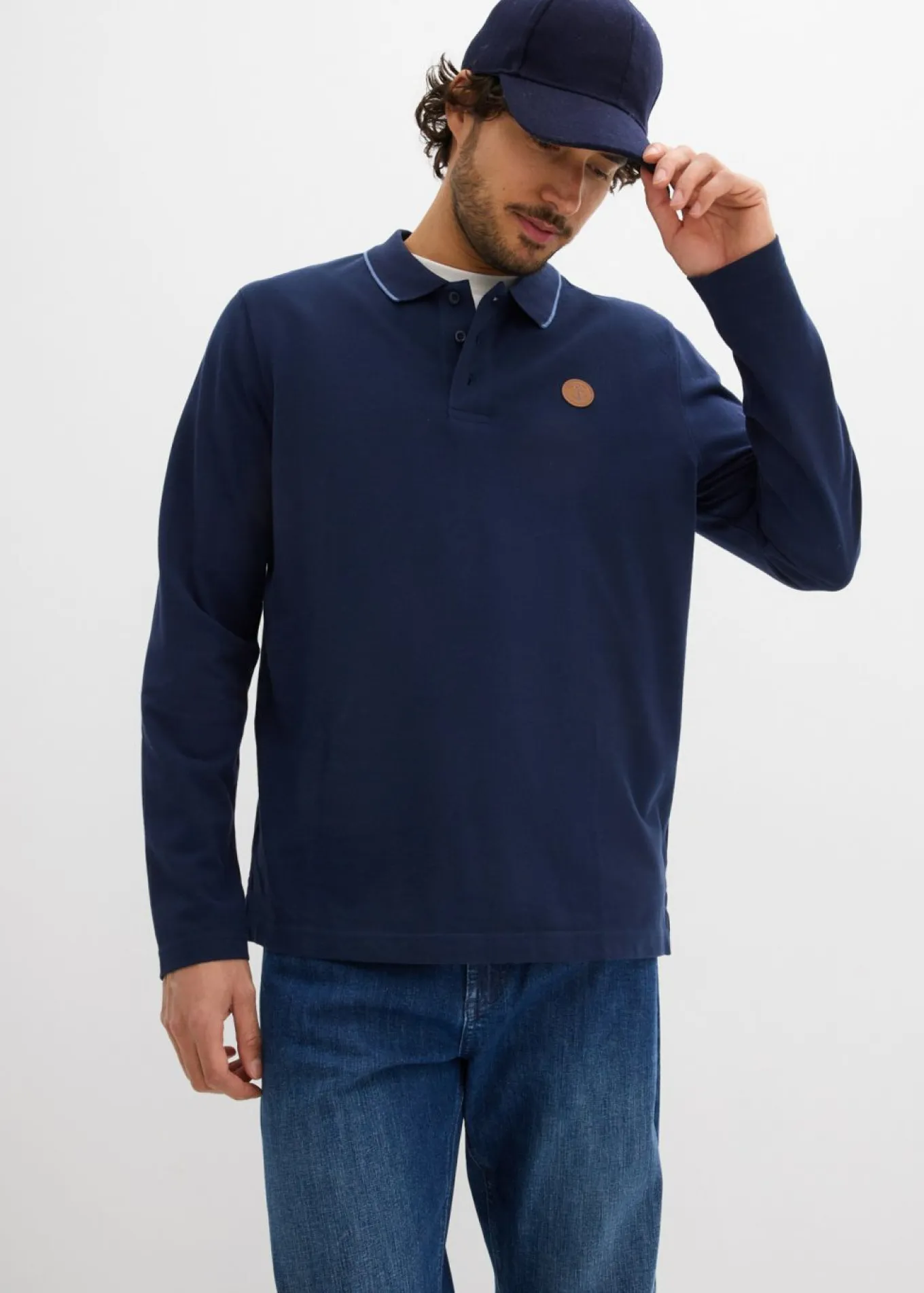 Polo de manga larga de algodón orgánico puro