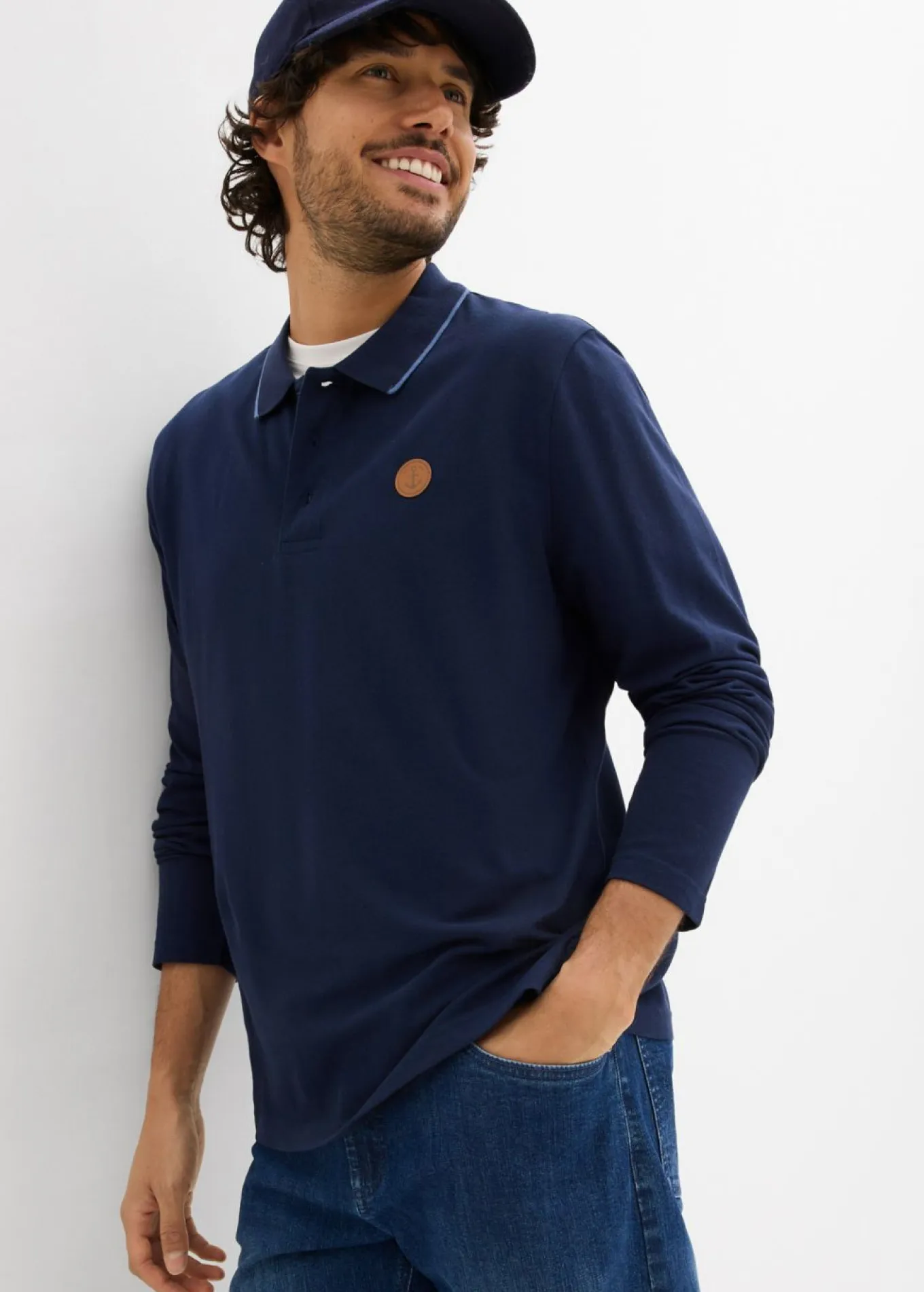 Polo de manga larga de algodón orgánico puro