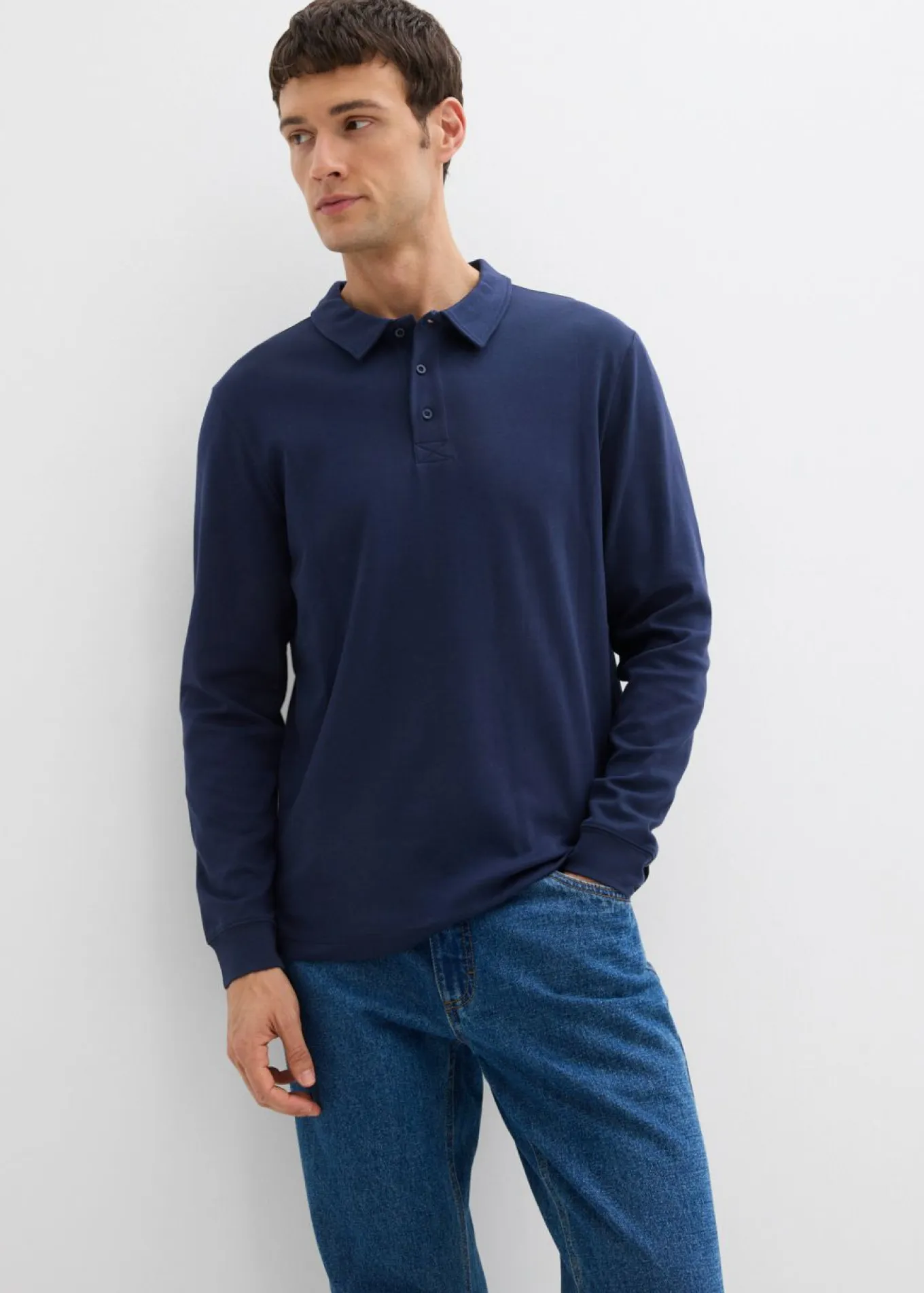 Polo de manga larga de algodón orgánico puro