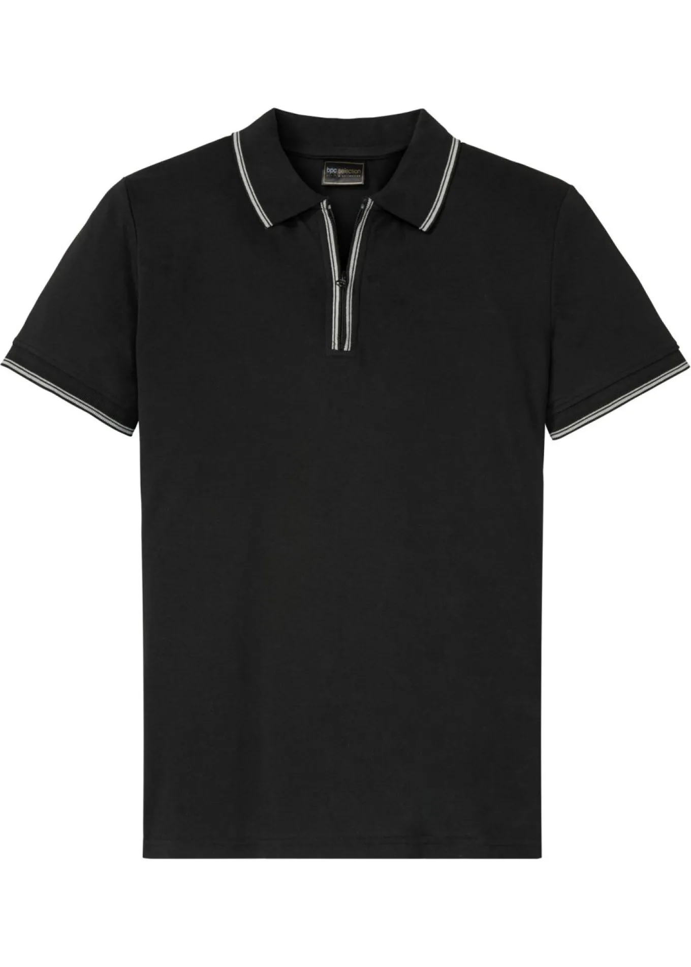 Polo de piqué con cremallera, de algodón puro