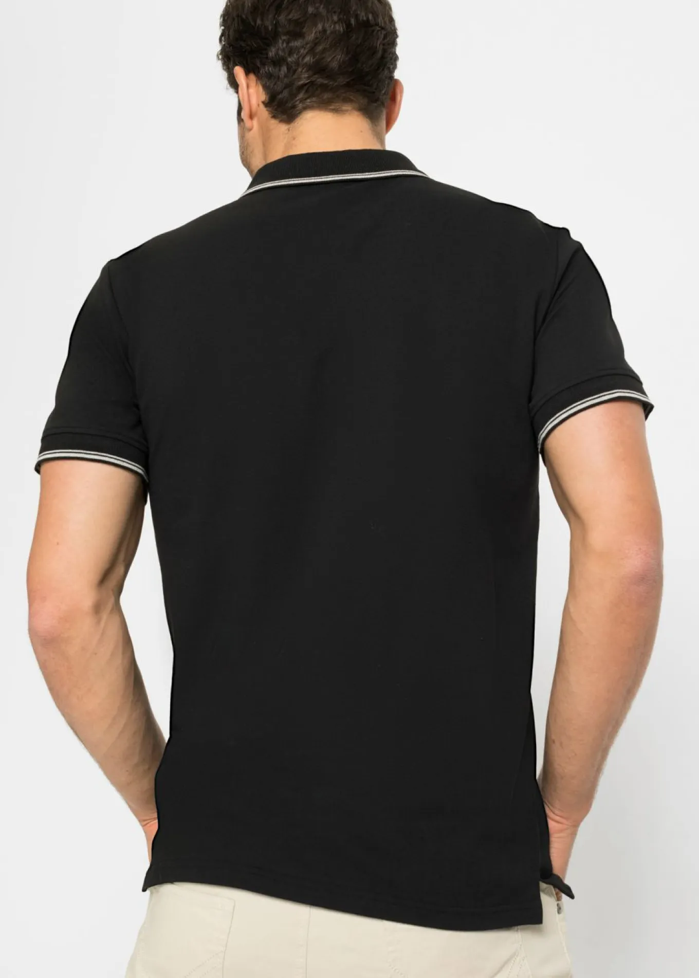 Polo de piqué con cremallera, de algodón puro