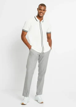 Polo de piqué con cremallera, de algodón puro