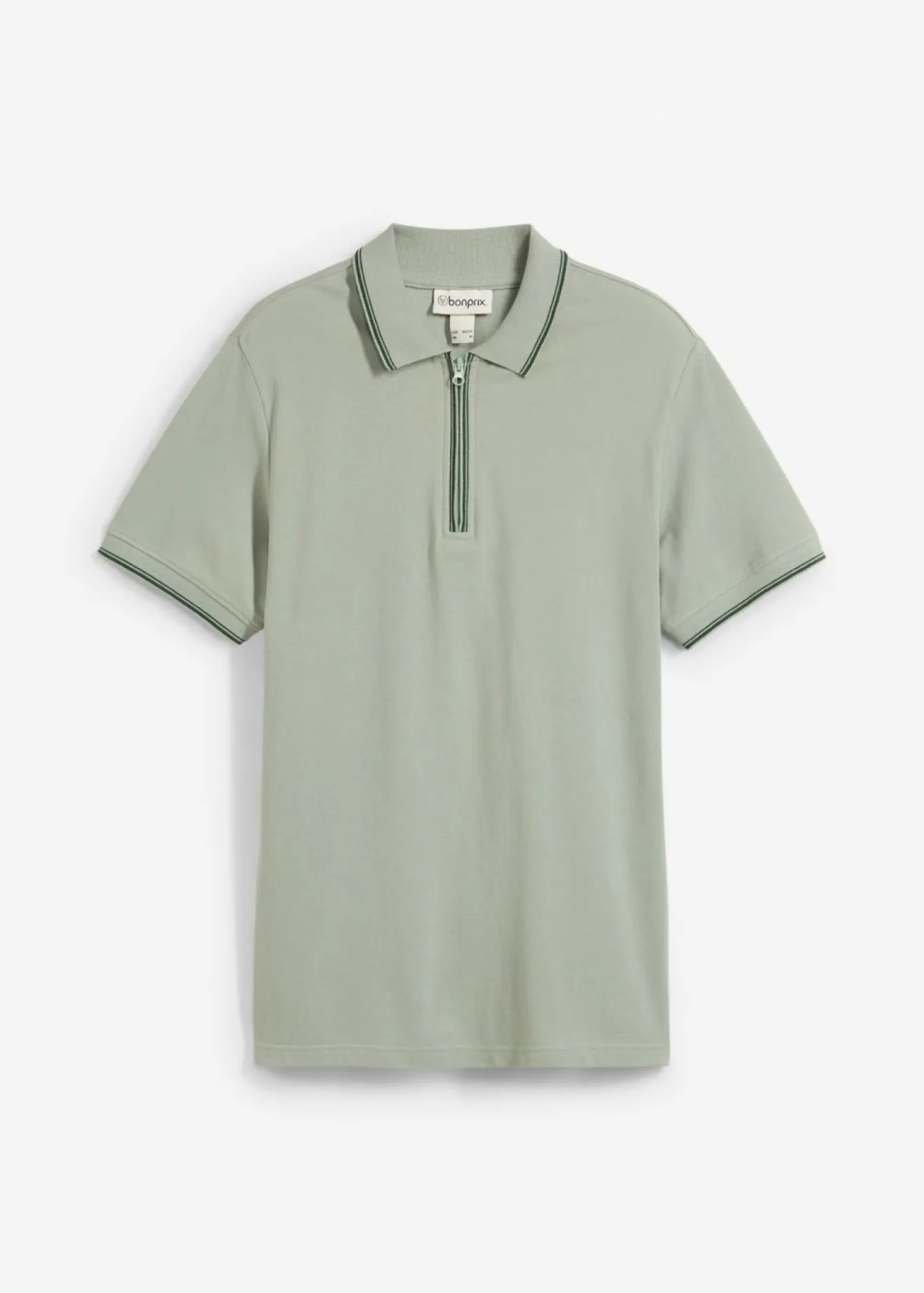 Polo de piqué con cremallera, de algodón puro